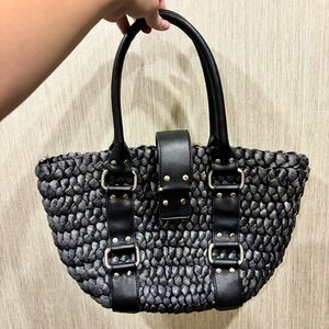 The Limited Black Woven Straw Purse LNWOT